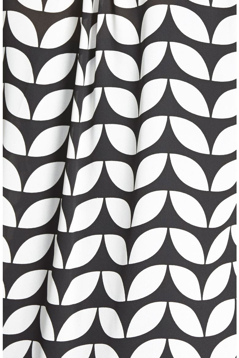 Sleeveless Faux Wrap Blouse, Alternate, color, BLACK/ WHITE STENCIL LEAF
