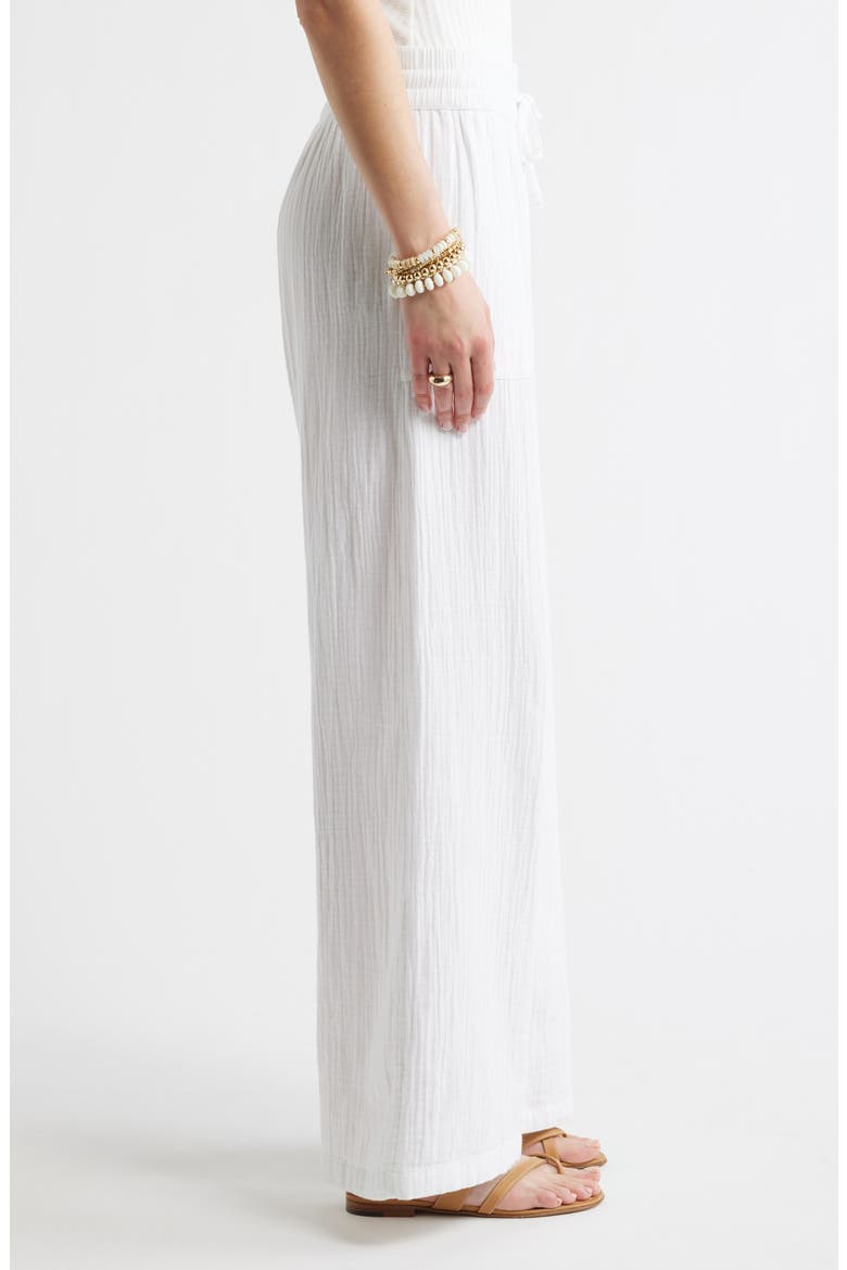 Wide Leg Gauze Pants, Alternate, color, WHITE