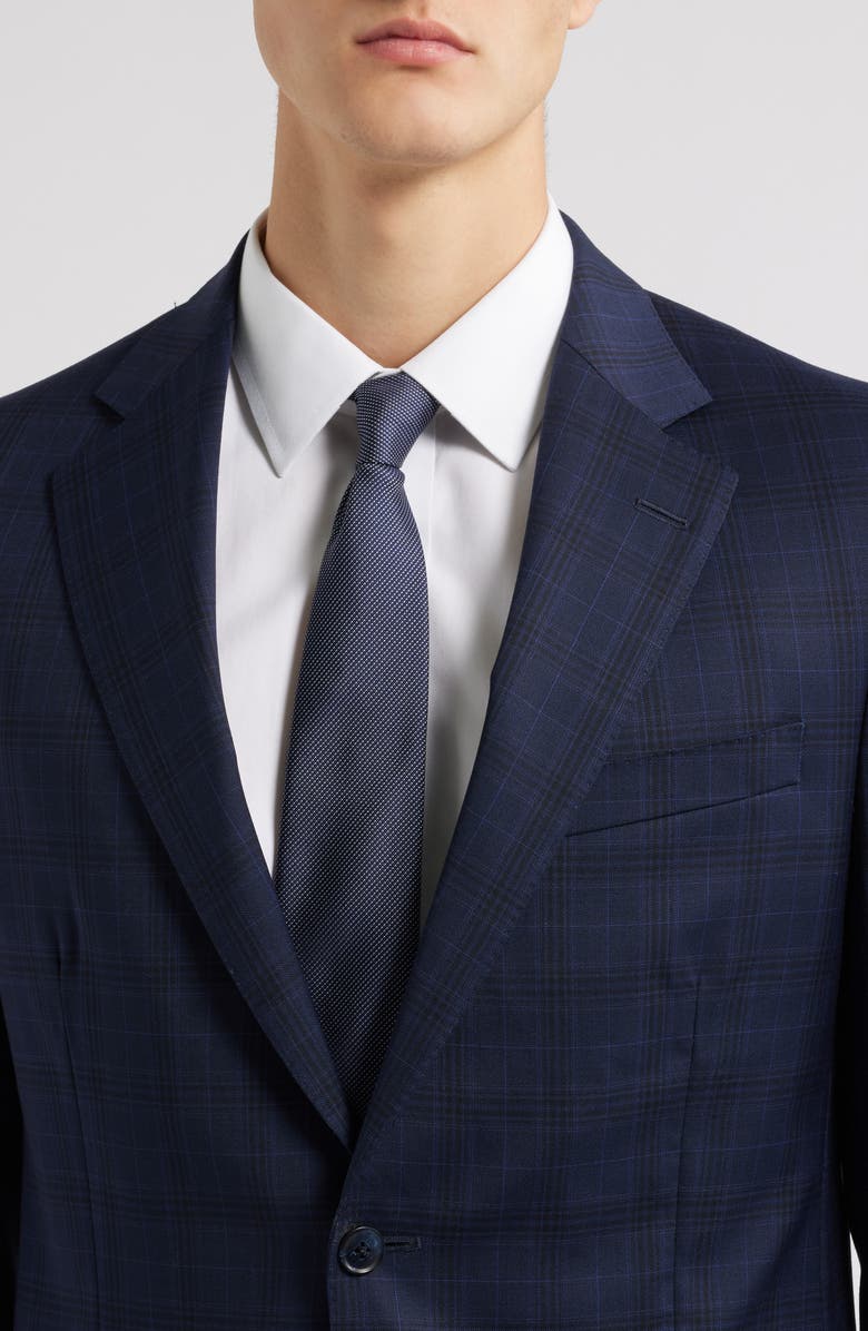 Peter Millar Hartford Classic Fit Navy Plaid Wool Suit, Alternate, color, 