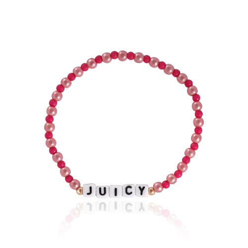 Juicy Couture Kids "juicy" Heart Charm 3-piece Beaded Bracelets In Multi