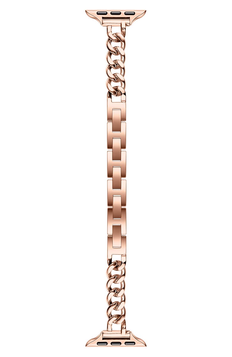 The Posh Tech Nikki Stainless Steel Apple Watch<sup>®</sup> Watchband, Main, color, Rose Gold