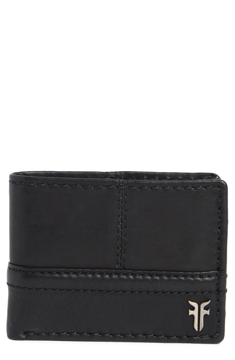 Frye Nash ID Window Leather Bifold Wallet, Main, color, Black
