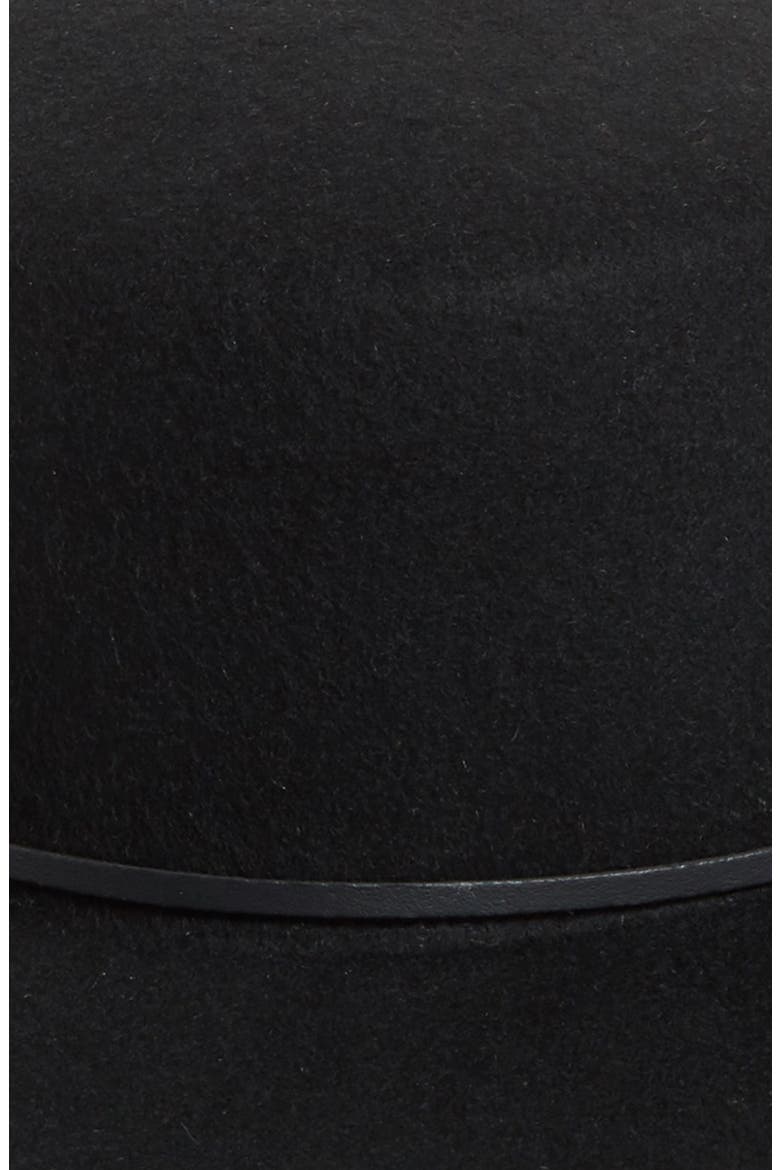 Flat Brim Felt Hat, Alternate, color, BLACK