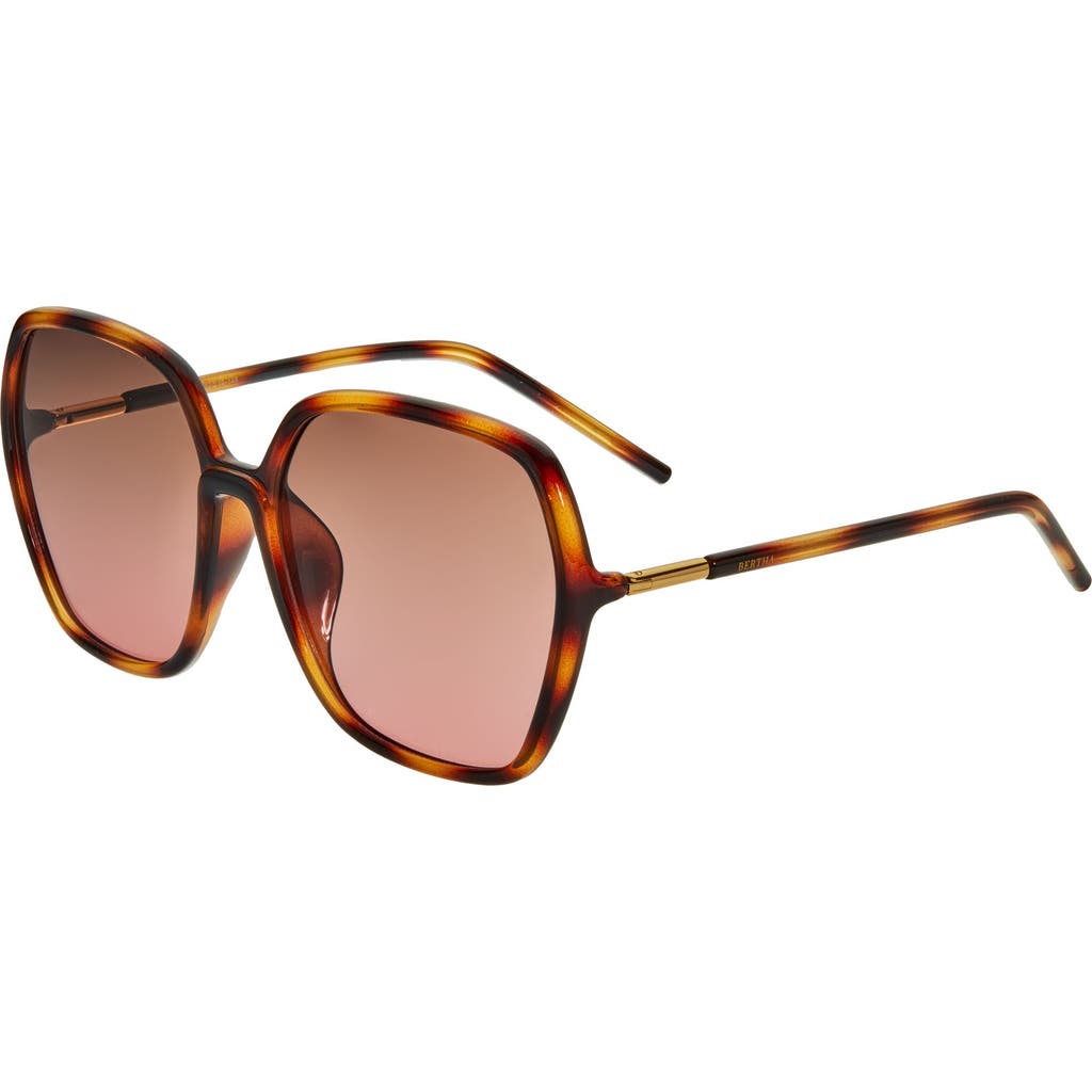 Shop Bertha Priscilla Polarized Sunglasses In Tortoise/pink