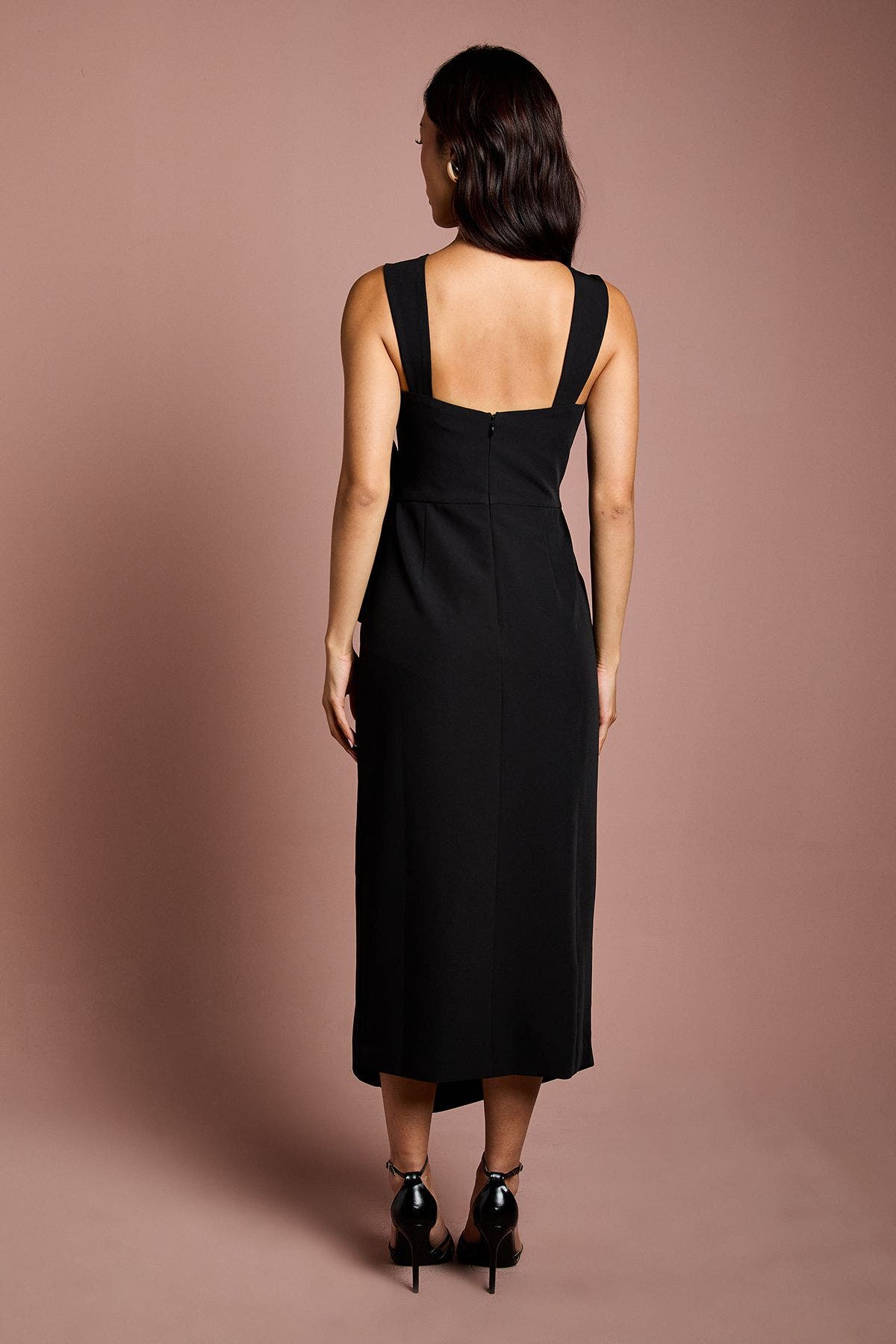 Corsage Pleated Pencil Midi Dress - image 2
