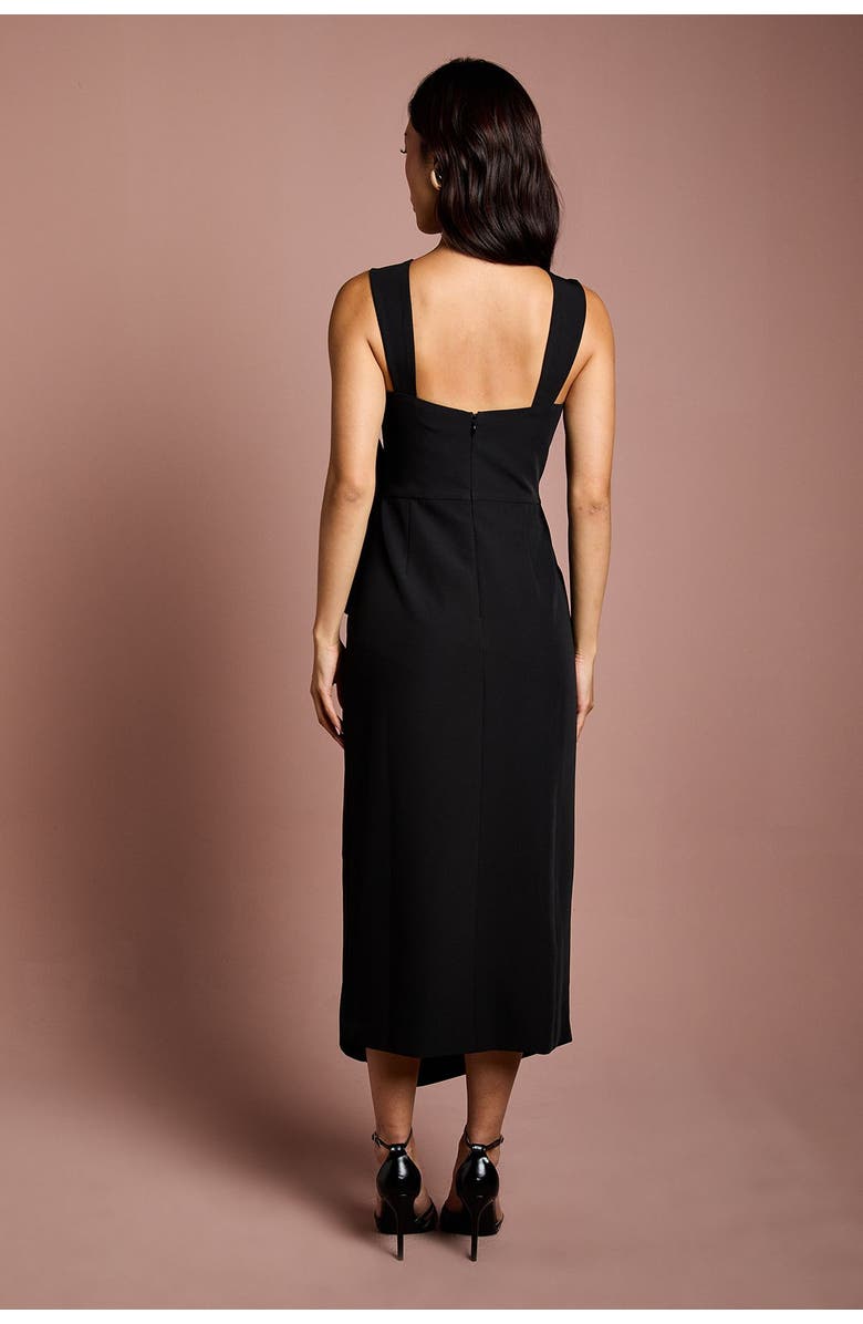 Coast Corsage Pleated Pencil Midi Dress, Alternate, color, Black