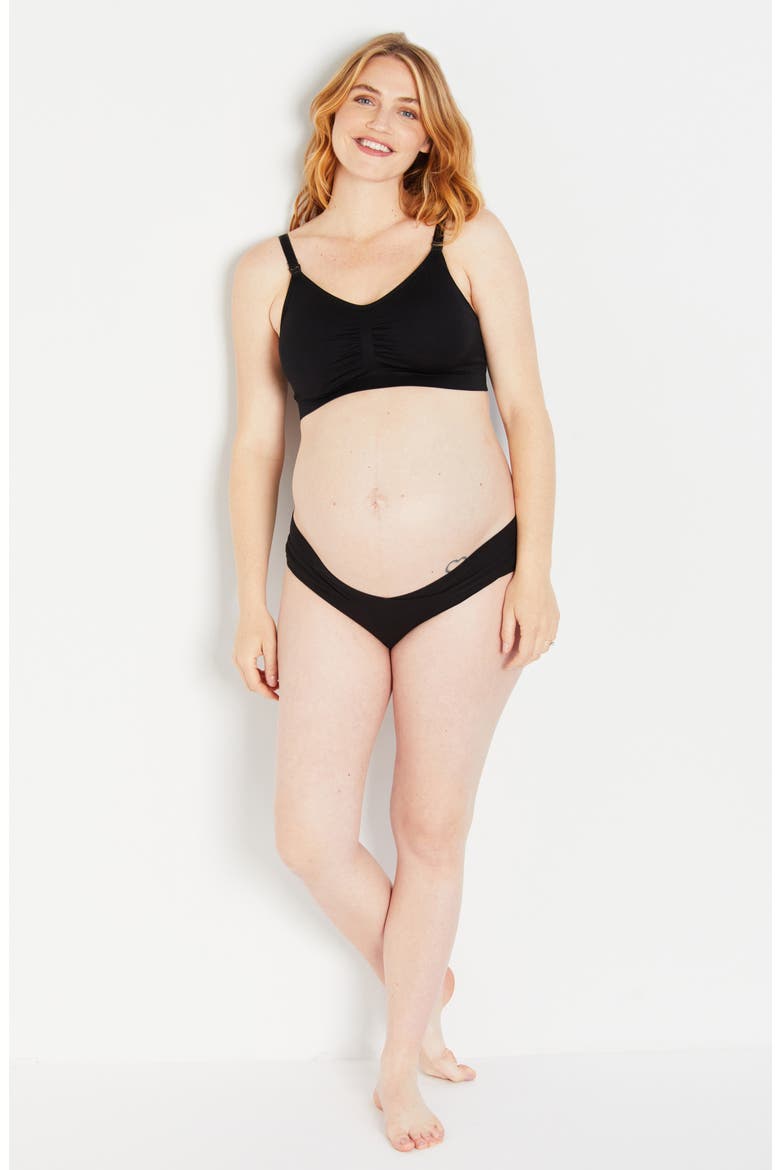 Full Coverage Seamless Maternity/Nursing Bra, Alternate, color, BLACK