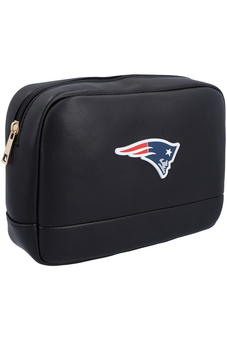 New England Patriots Cosmetic Bag, Main, color, Black
