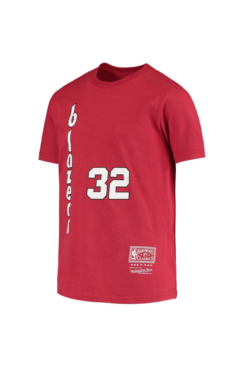 Youth Bill Walton Red Portland Trail Blazers Hardwood Classics Name & Number T-Shirt, Alternate, color, Red