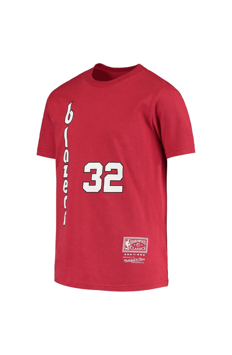 Mitchell & Ness Youth Bill Walton Red Portland Trail Blazers Hardwood Classics Name & Number T-Shirt, Alternate, color, 