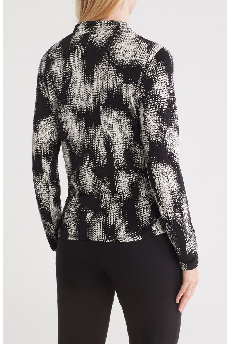 Long Sleeve Mock Neck Top, Alternate, color, BLACK COMBO