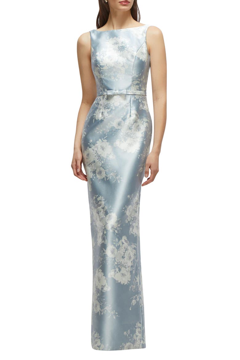 Sleeveless Satin Twill Column Gown, Main, color, SERAPHINA FLORAL