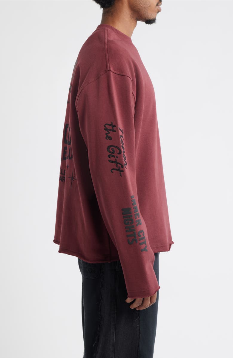 HONOR THE GIFT LA Nights Embroidered Logo Graphic T-Shirt, Alternate, color, Burgundy