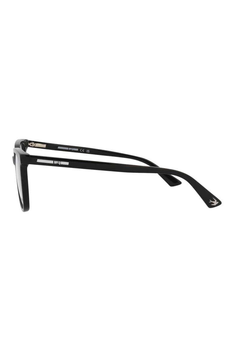 52mm Square Optical Glasses, Alternate, color, BLACK BLACK TRANSPARENT