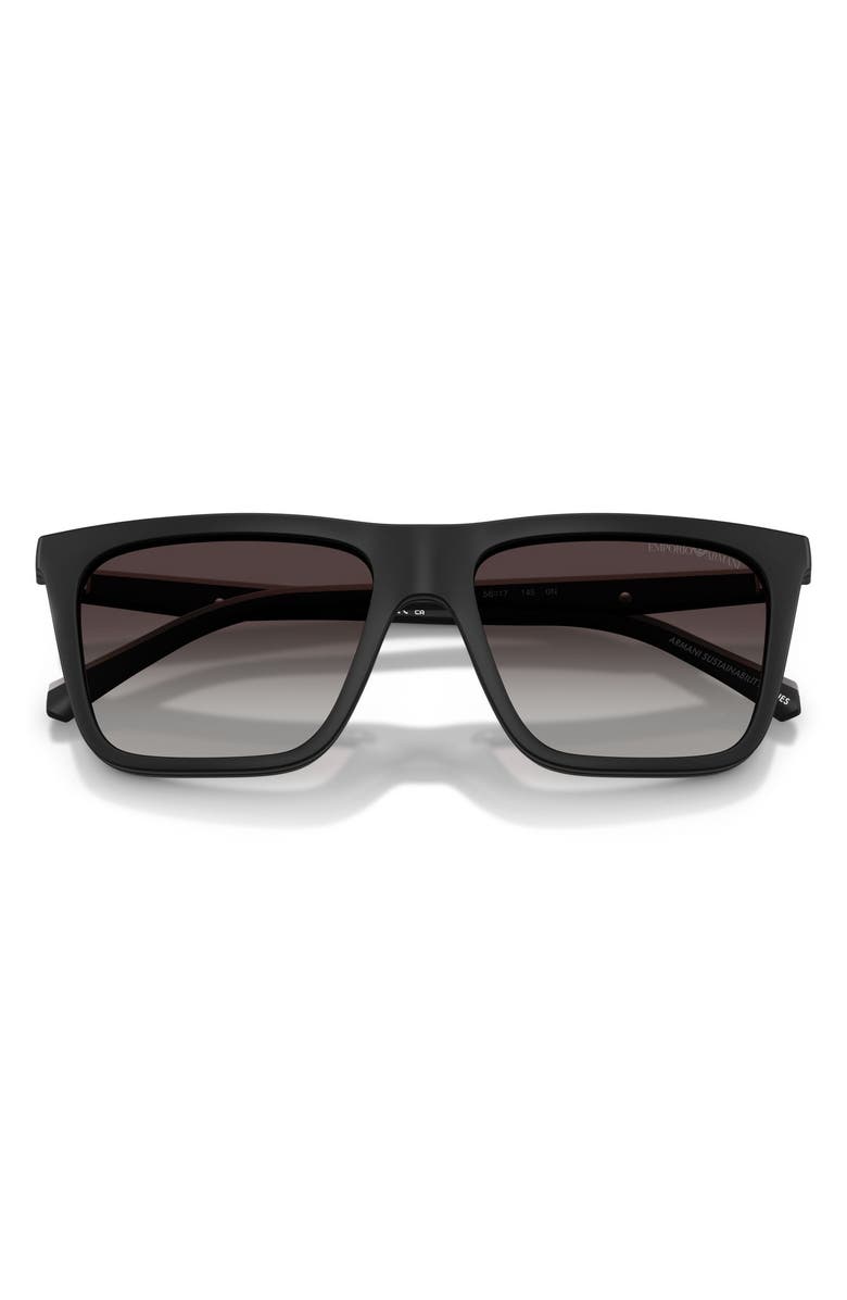 Emporio Armani 54mm Square Optical Glasses, Alternate, color, Matte Black / Clear