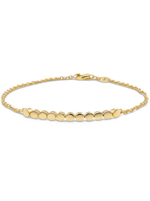 Round Link Chain Bracelet in 14K Gold
