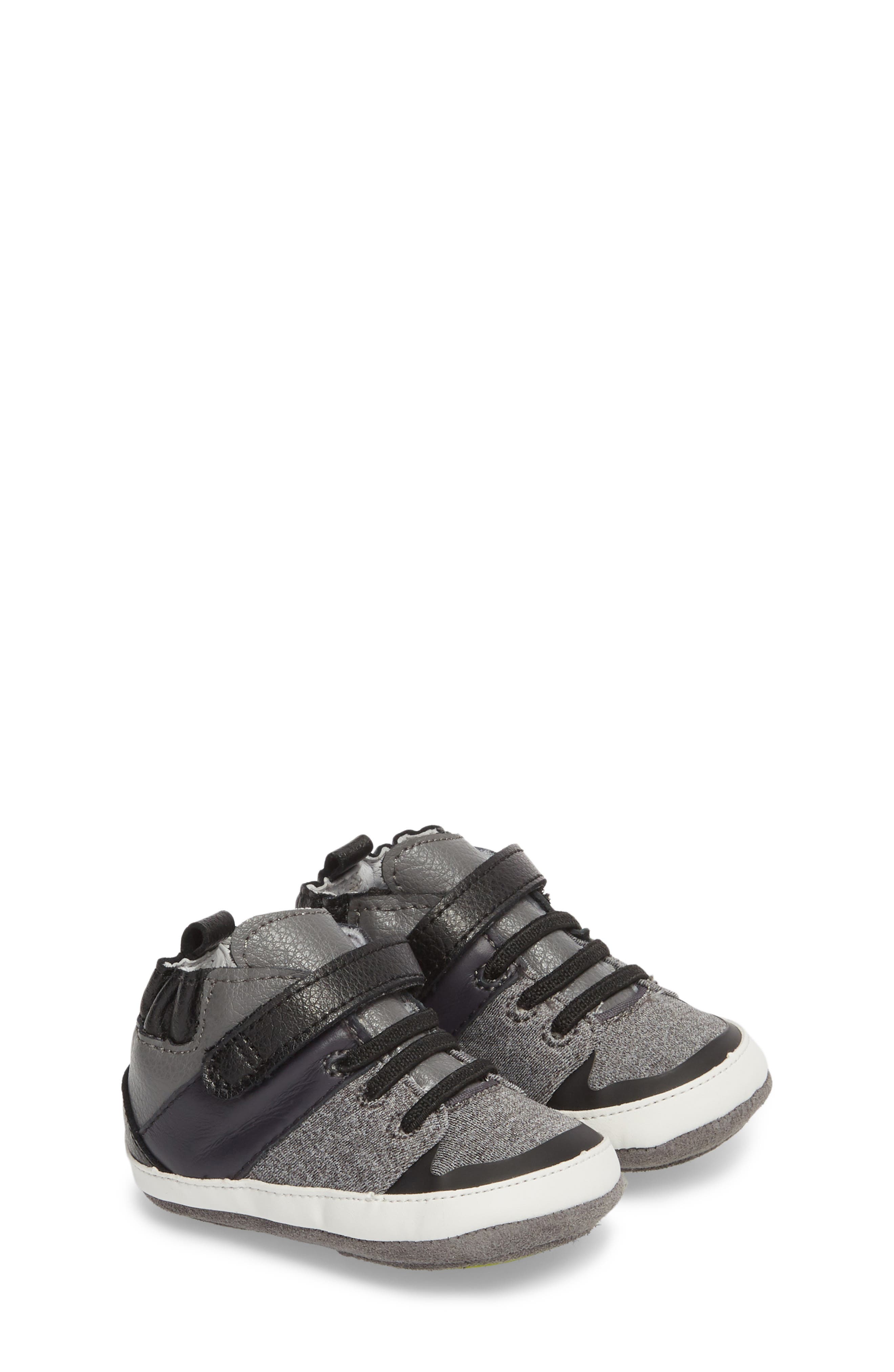 Robeez<sup>®</sup> Zachary High Top Crib Sneaker, Main, color, 