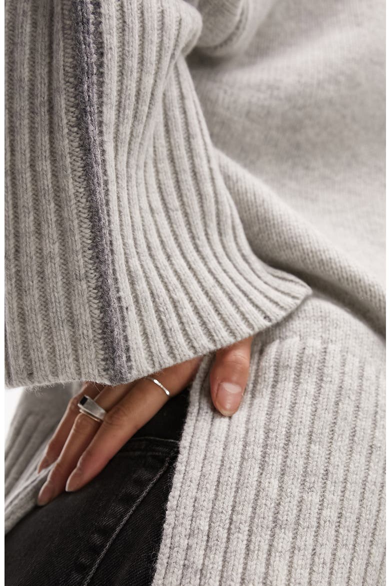 Oversize Turtleneck Wool Sweater, Alternate, color, GREY