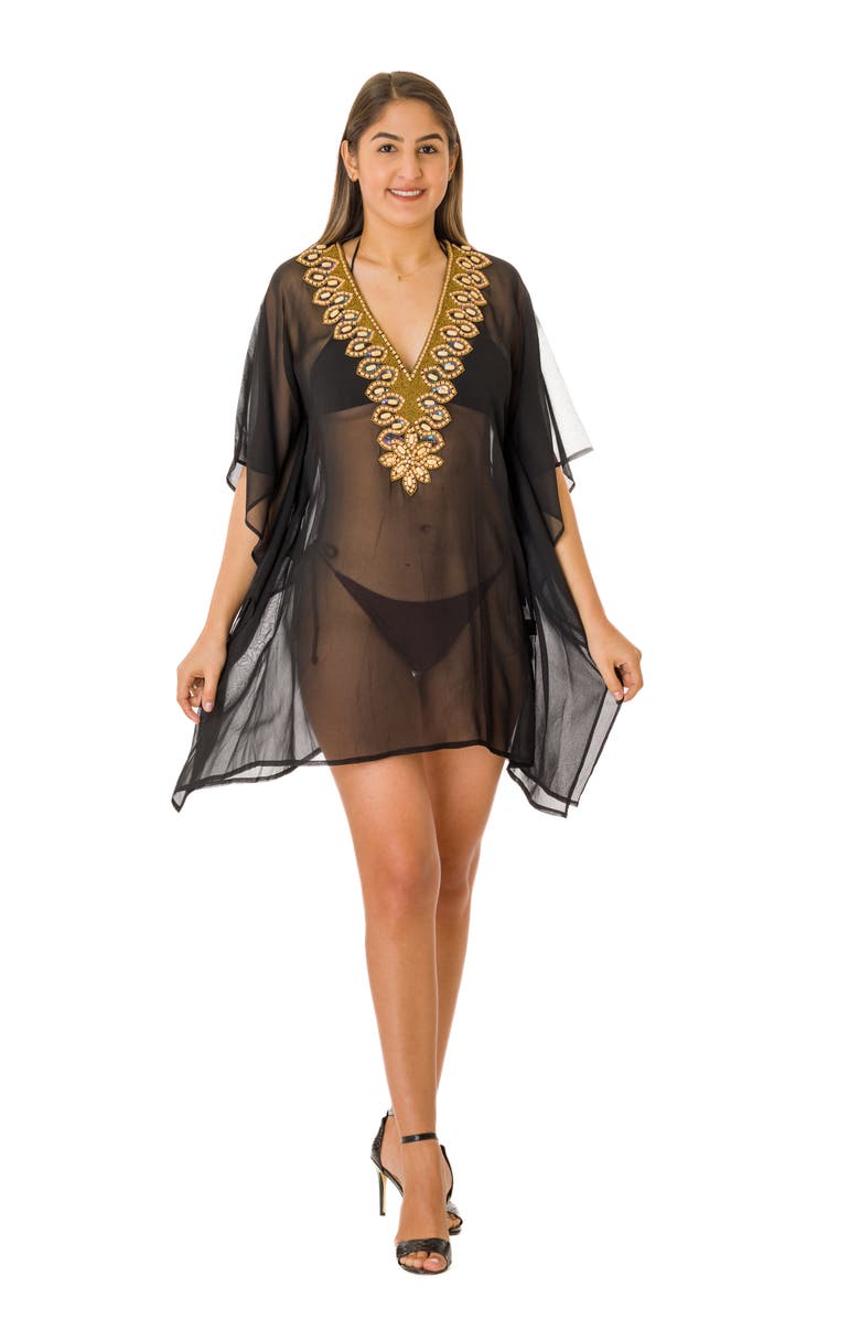 RANEES Embellished Tunic, Alternate, color, Black