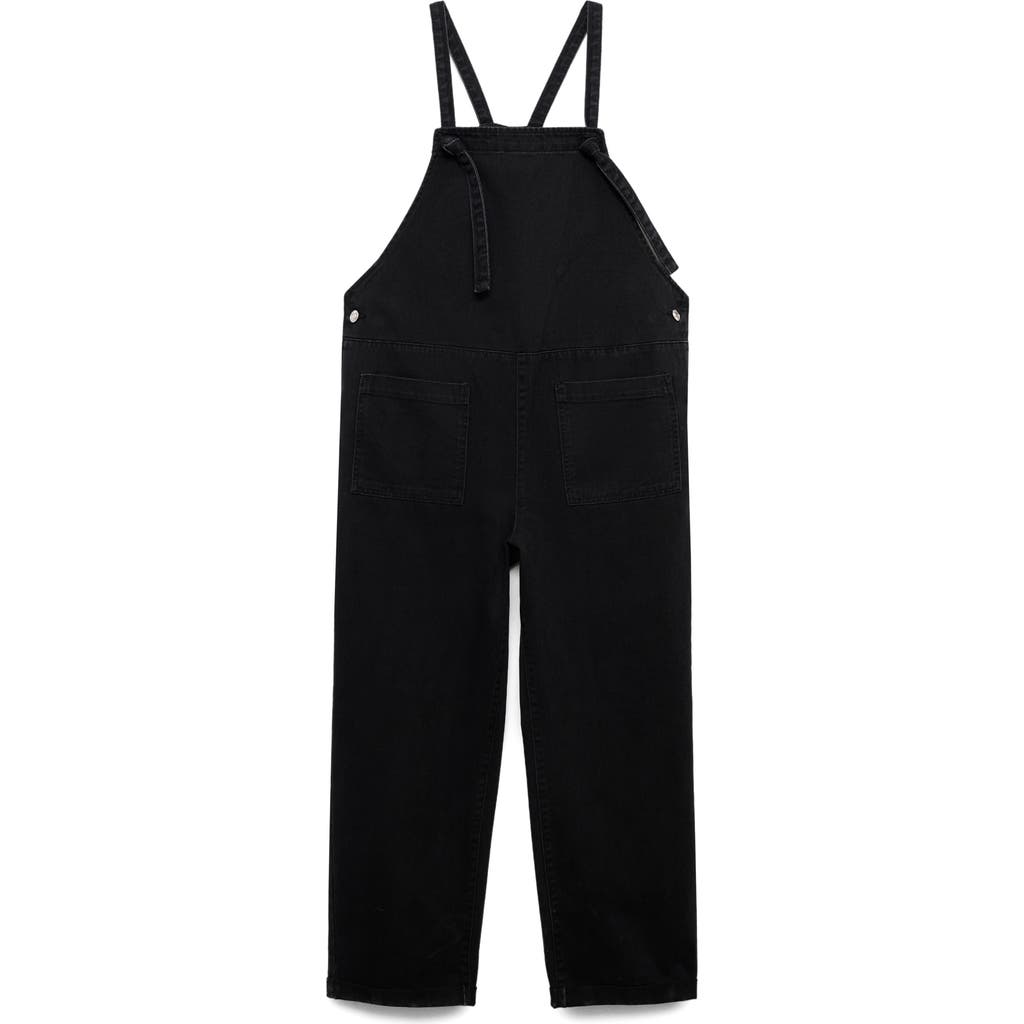 Mango Denim Maternity Overalls In Black Denim