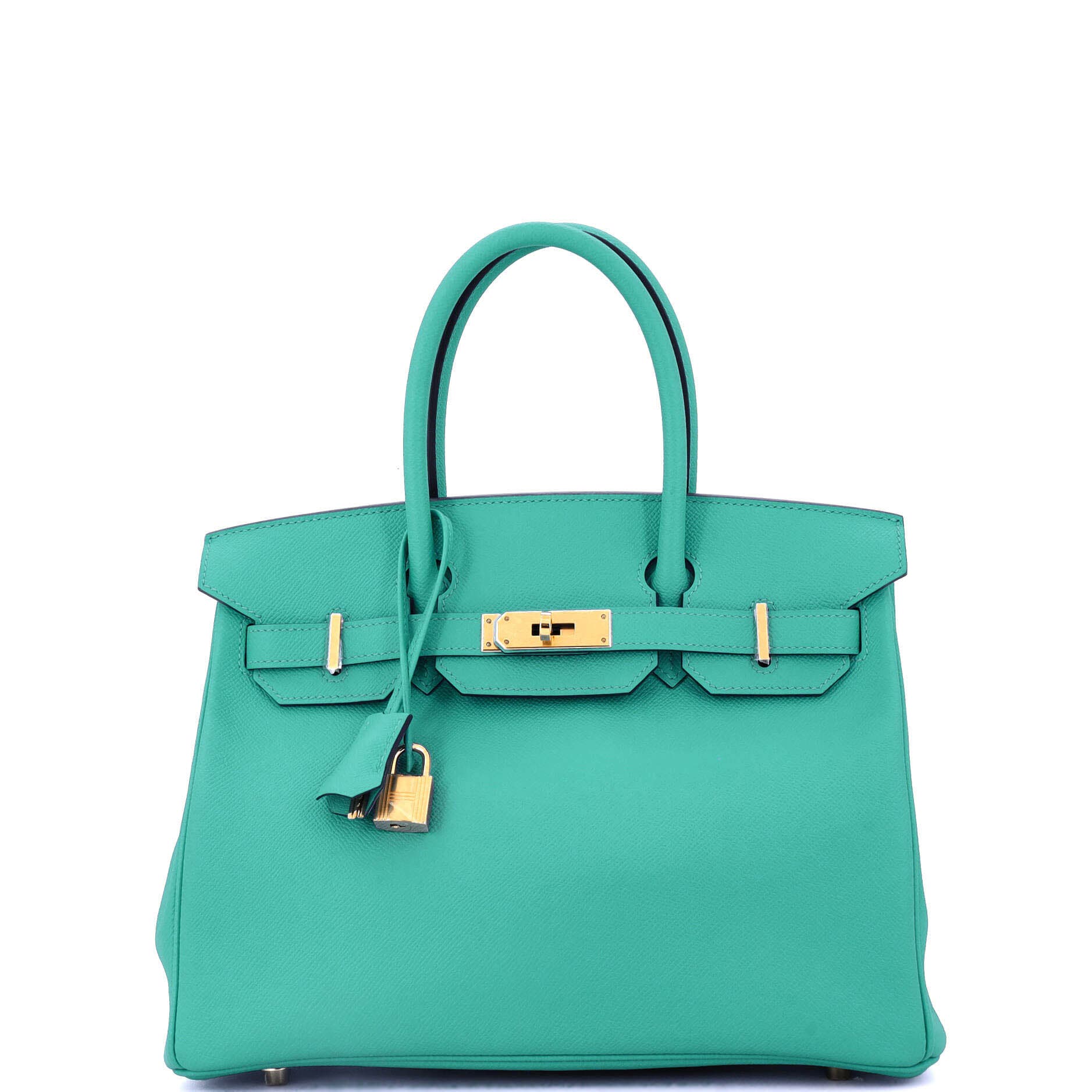 Pre-Owned Hermes Birkin Handbag Green Epsom with Gold Hardware 30, Main, color, Vert Verone