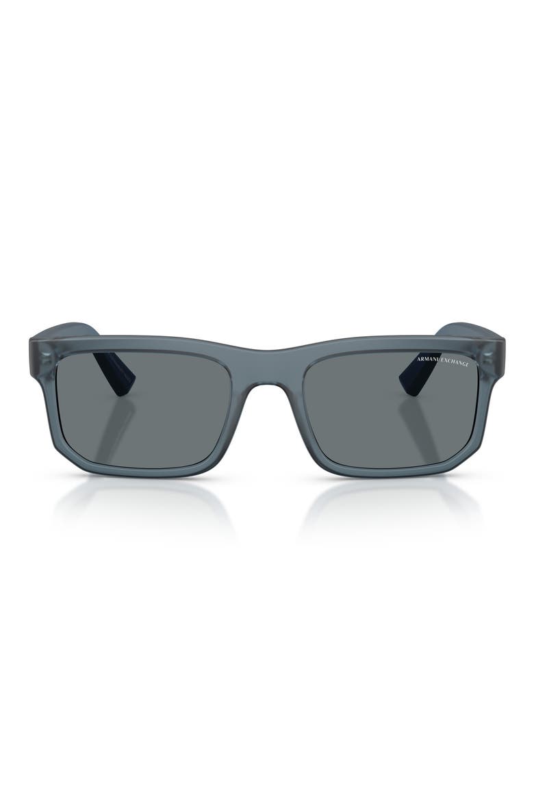 56mm Square Sunglasses, Main, color, MATTE FROSTED BLUE / DARK BLUE