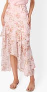CAMI NYC Yazmeena Asymmetric Ruffle Chiffon Skirt