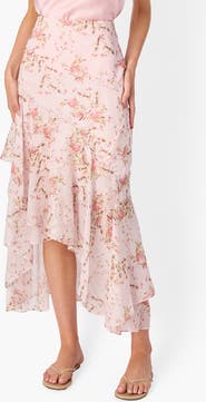 CAMI NYC Yazmeena Asymmetric Ruffle Chiffon Skirt