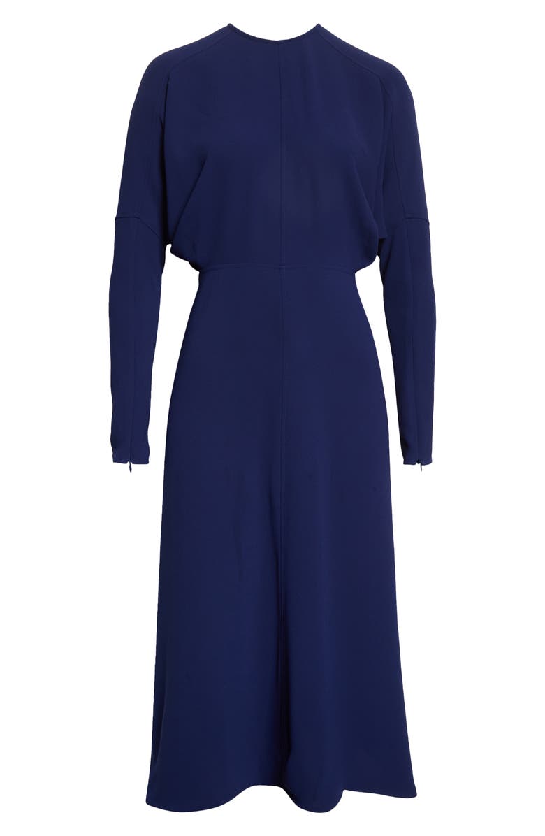 Victoria Beckham Dolman Long Sleeve Cady Crepe Midi Dress, Alternate, color, 