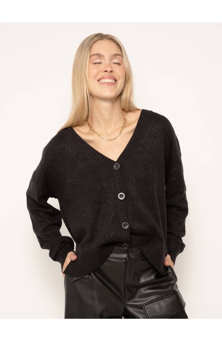 Central Park West June Star Cardigan, Main, color, Black