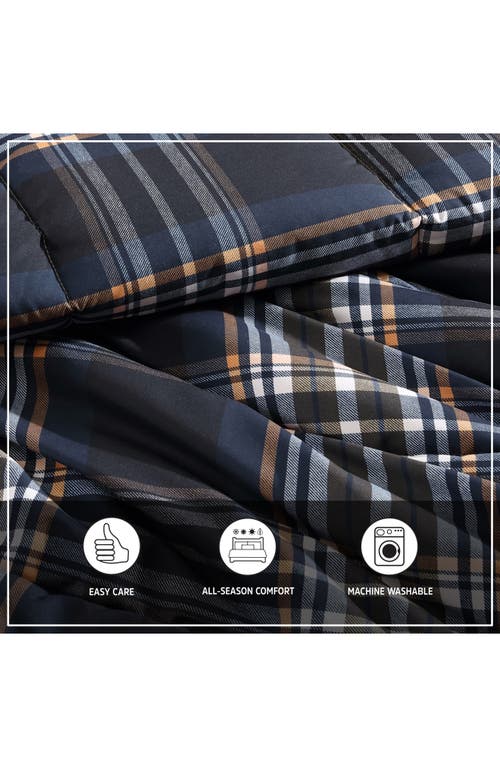 Wrangler City Flats Plaid Comforter & Sham Set In Dark Blue