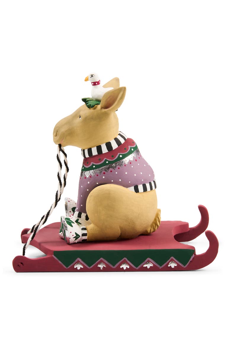 Patience Brewster Mooseltoe Moose Figurine, Alternate, color, RED