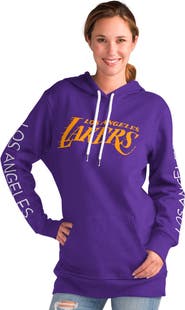 G-III 4HER BY CARL BANKS Women's G-III 4Her by Carl Banks Purple Los Angeles Lakers Base Coach Pullover Hoodie