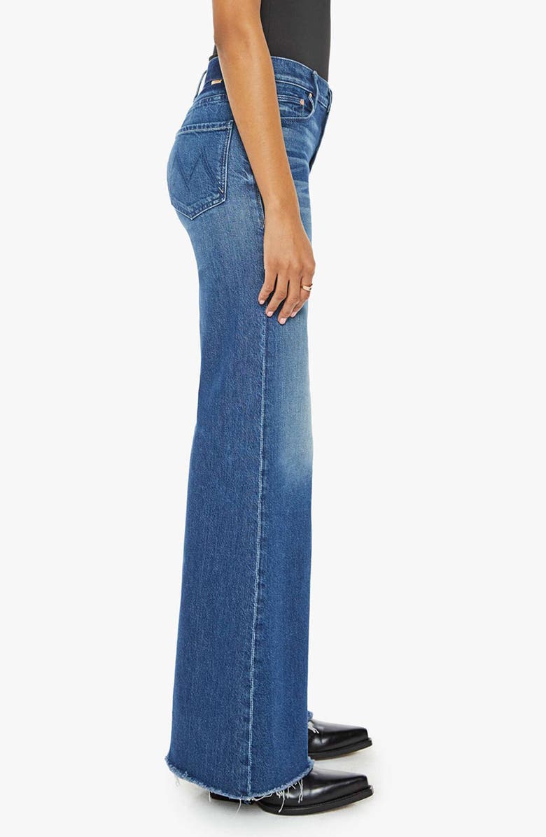 MOTHER The Twister Sneak Frayed Hems Flared Wide Leg Jeans, Alternate, color,