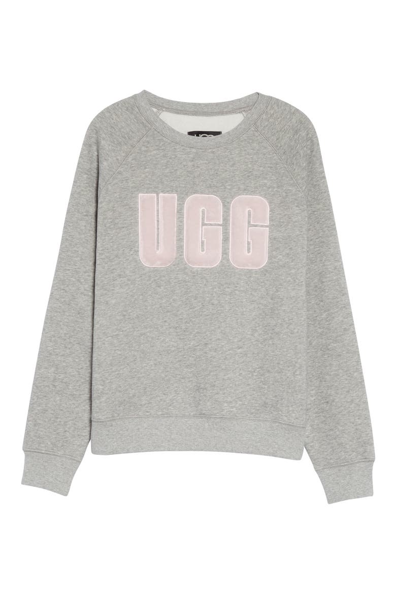 Collection Madeline Fuzzy Logo Graphic Sweatshirt, Alternate, color, GREY HEATHER / SONORA