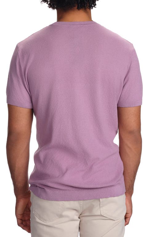Studio Garnet Los Angeles Textured Short Sleeve Cotton Sweater In Lavender