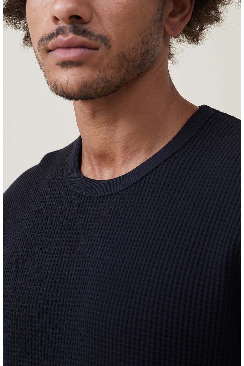 Men's Chunky Waffle Long Sleeve Tshirt, Alternate, color, WASHED BLACK WAFFLE