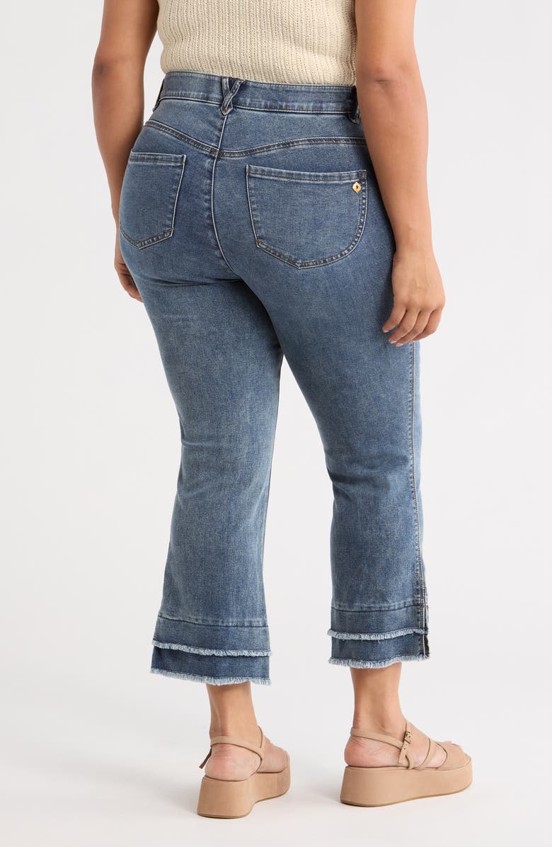 Democracy 'Ab'Solution Fray Hem Kick Flare Jeans, Alternate, color, Mid Blue Artisanal