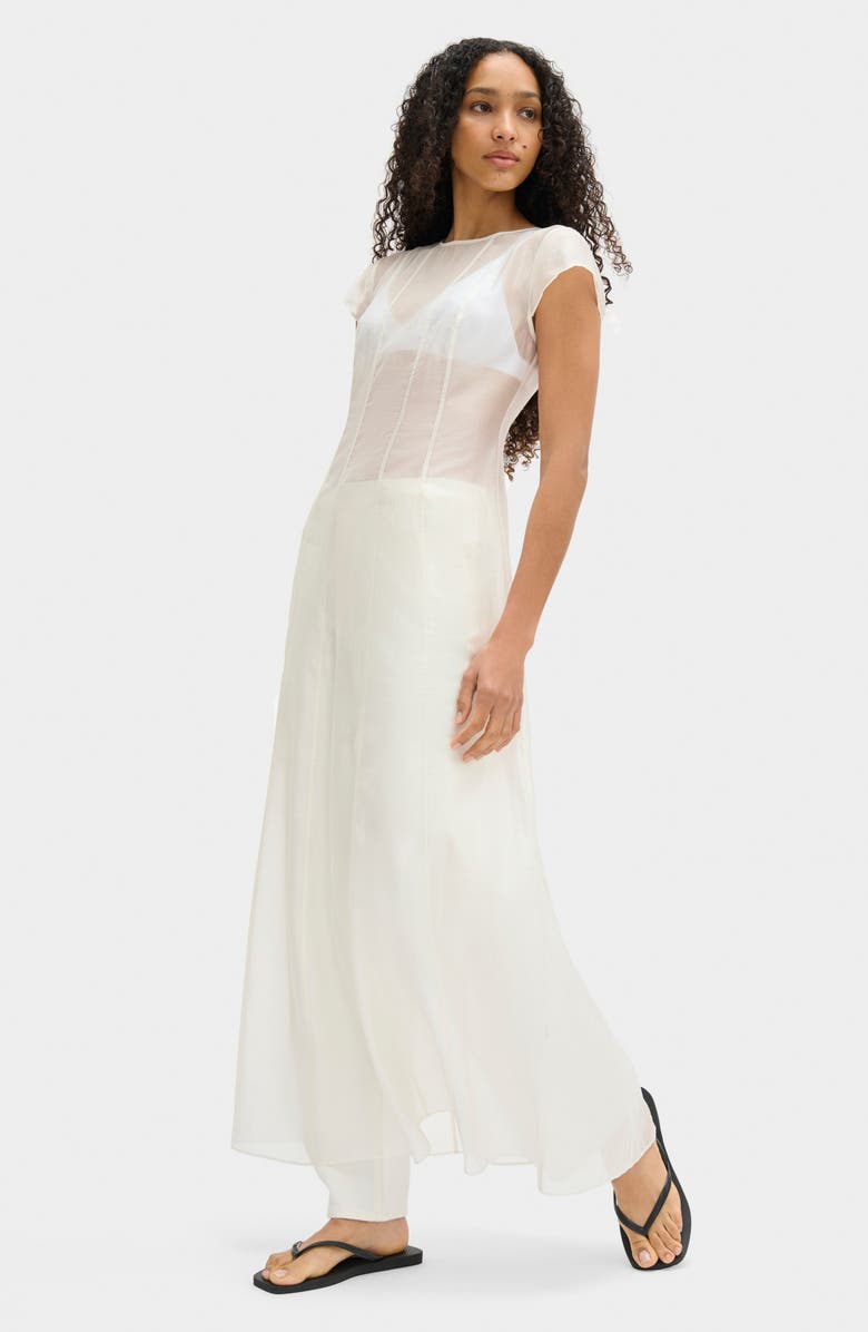 ALIGNE Carly Semisheer Maxi Dress, Alternate, color, White