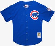 Mitchell & Ness Men's Mitchell & Ness Ryne Sandberg Royal Chicago Cubs Cooperstown Collection 1997 Mesh Batting Practice Button-Up Jersey