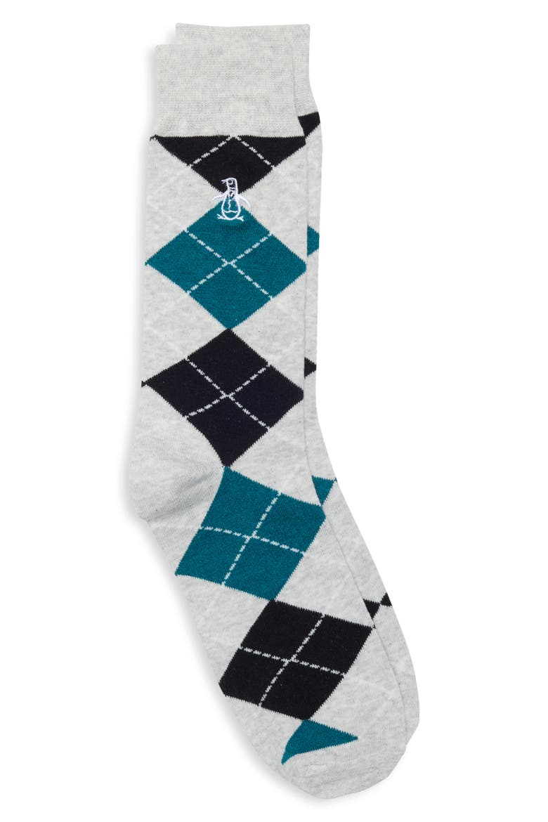 Drake Argyle Dress Socks, Main, color, GREY