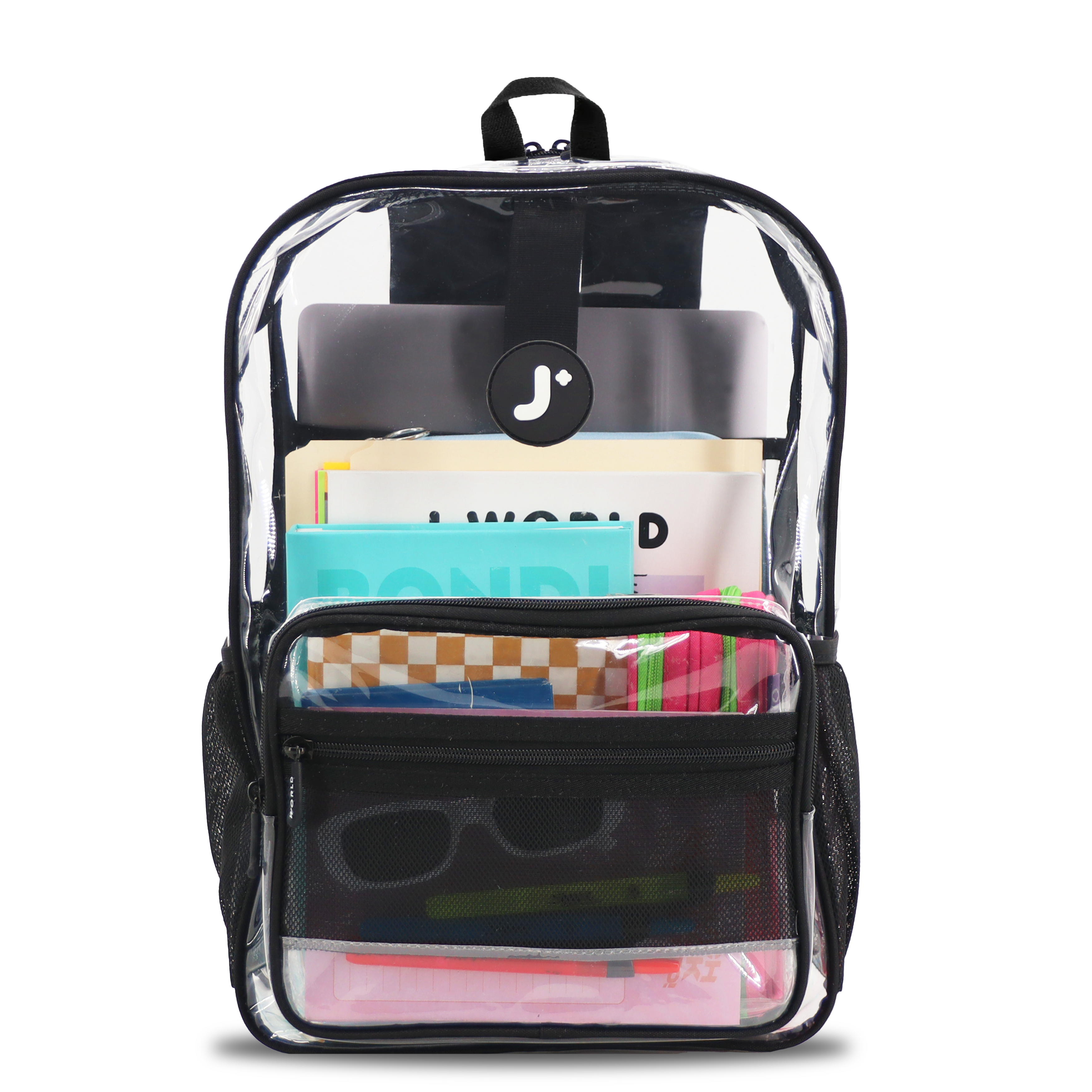 J World Clear Transparent TPU Backpack for School, Alternate, color, Clear