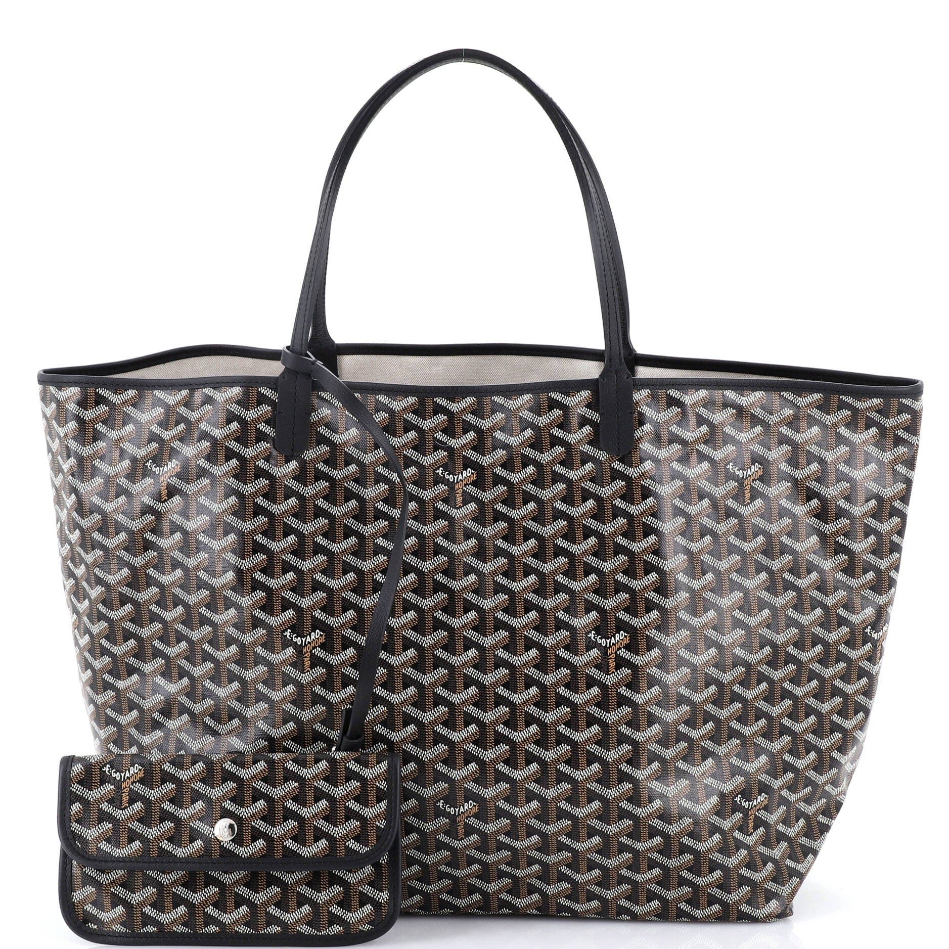 Pre-Owned Goyard Saint Louis Tote Coated Canvas GM, Alternate, color, Black