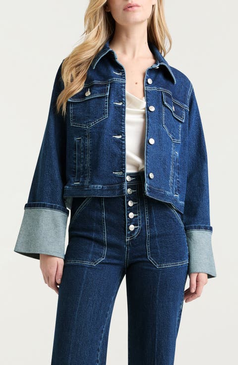 Isaline Wide Cuff Crop Denim Jacket