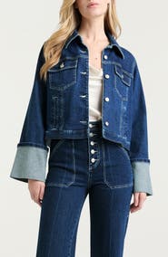 Cinq à Sept Isaline Wide Cuff Crop Denim Jacket
