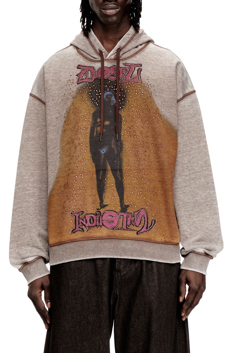 DIESEL<sup
®</sup
 S-Boxton-Hood Oversize Embellished Hoodie, Main, color, 