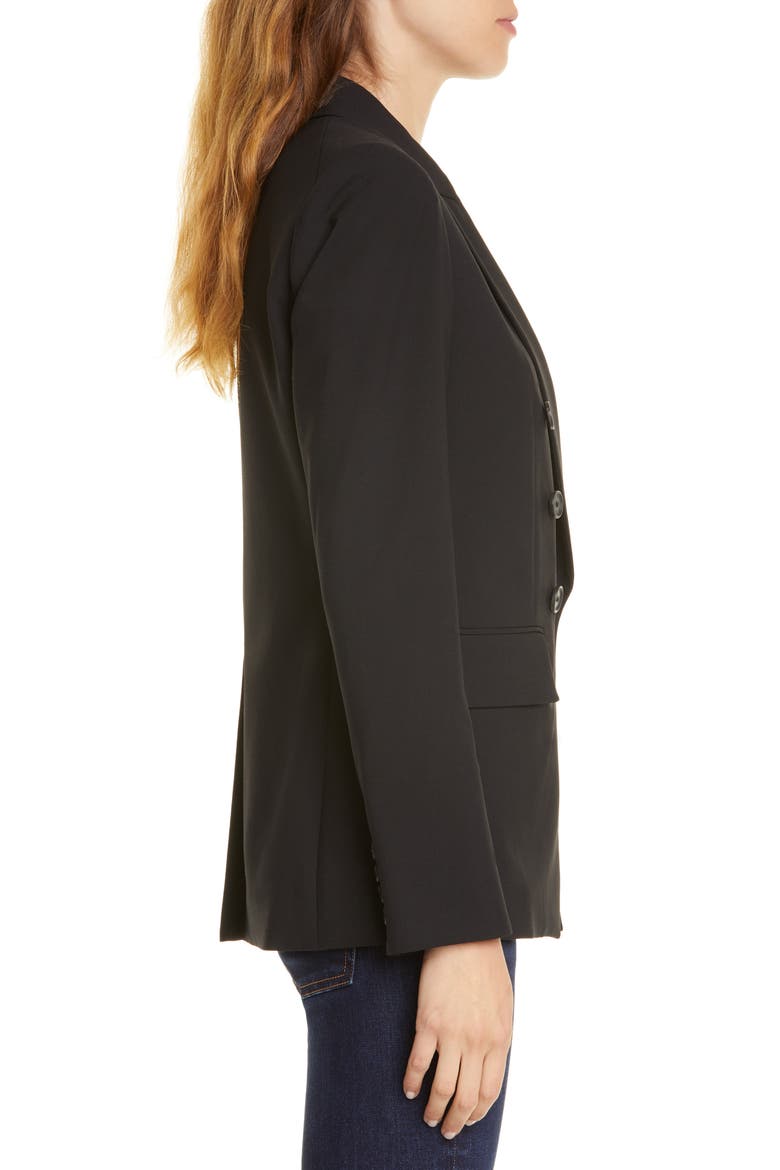 Matteo Double Breasted Dickey Blazer, Alternate, color, BLACK