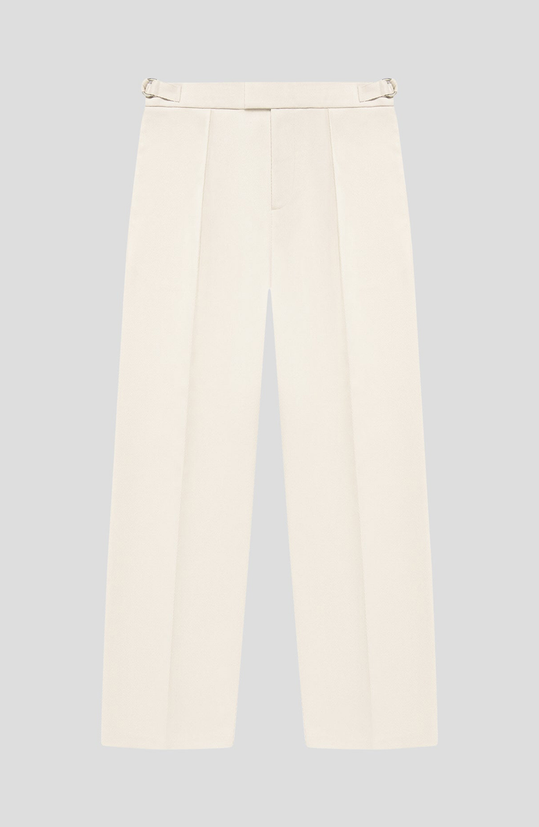 Manière De Voir Dorian Relaxed Fit Twill Pleated Tailored Trousers, Alternate, color, Cream