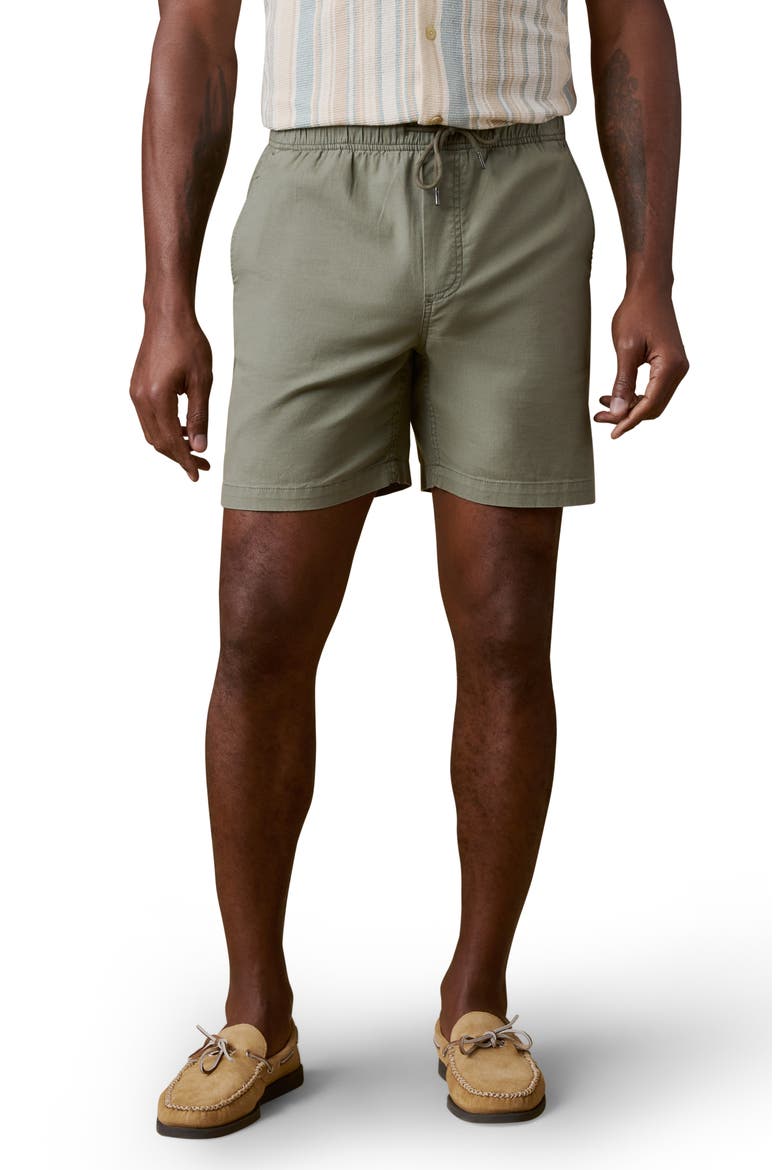 Essential Stretch Cotton Drawstring Shorts, Main, color, DESERT OLIVE