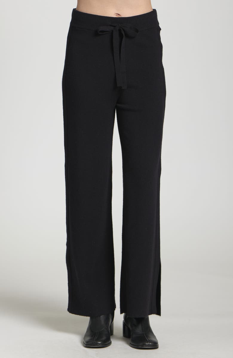 APNY Drawstring Waist Split Hem Pants, Alternate, color, 